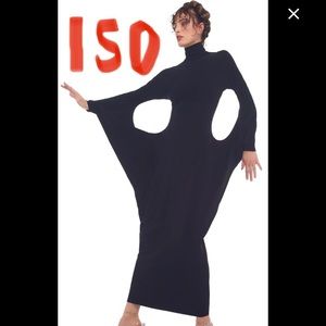 **IN SEARCH OF** norma kamali black midi / maxi sculpture dress